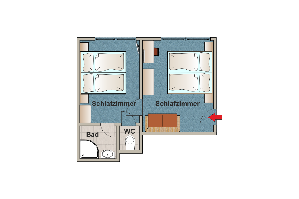 Skizze Familienzimmer Dachstein